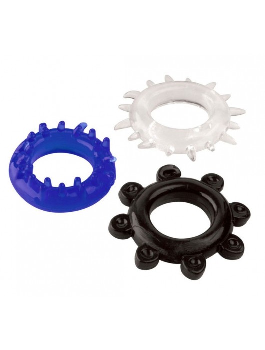 Набор из 3 эрекционных колец разного цвета и рельефа - Boys of Toys - в Домодедово купить с доставкой