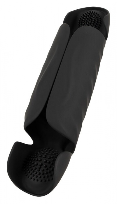 Черный вибромастурбатор с трехточечной стимуляцией Penis Trainer with 3 Point Stimulation - Orion - в Домодедово купить с доставкой