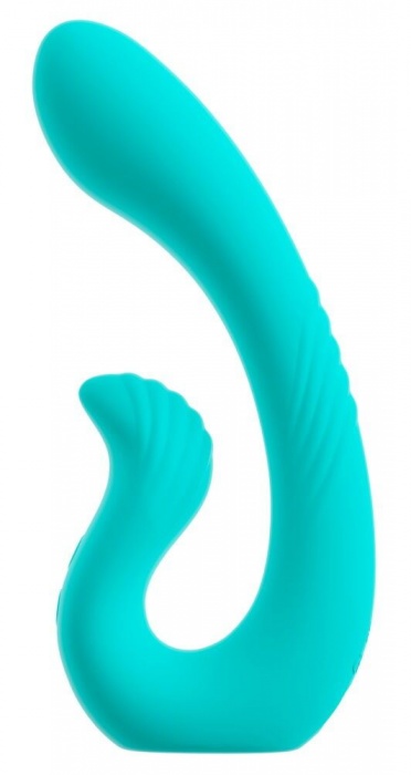 Бирюзовый вибратор NAIRA Dual Heads Vibrator - 17,5 см. - Orion