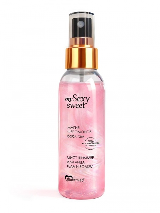 Мист для лица, тела и волос Sexy Sweet с ароматом бабл-гам, шиммером и феромонами - 95 мл. -  - Магазин феромонов в Домодедово