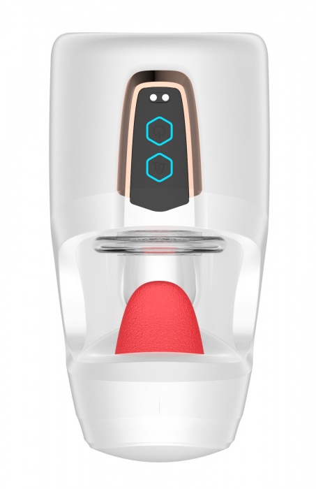 Белый мастурбатор с язычком и возвратно-поступательными движениями - Secwell - в Домодедово купить с доставкой