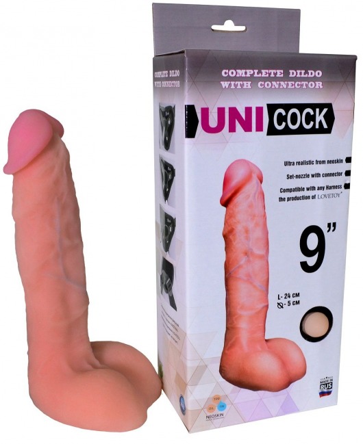 Фаллическая насадка Харнесс UNICOCK 9  - 24 см. - LOVETOY (А-Полимер) - купить с доставкой в Домодедово