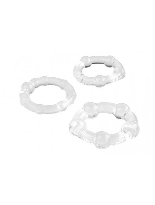 Набор из 3 прозрачных эрекционных колец с разным рельефом - A-toys - в Домодедово купить с доставкой