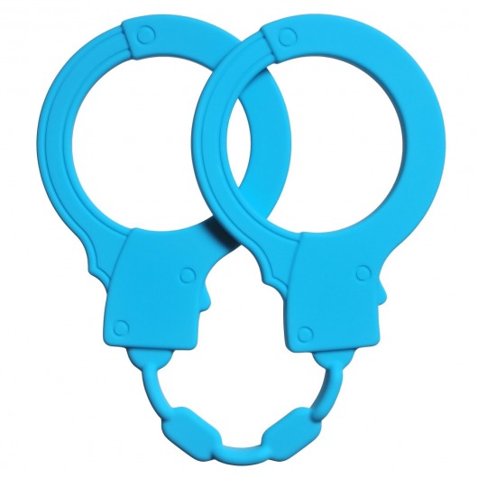 Голубые силиконовые наручники Stretchy Cuffs Turquoise - Lola Games - купить с доставкой в Домодедово