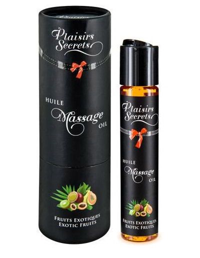 Массажное масло с ароматом экзотических фруктов Huile de Massage Gourmande Fruits Exotiques - 59 мл. - Plaisir Secret - купить с доставкой в Домодедово