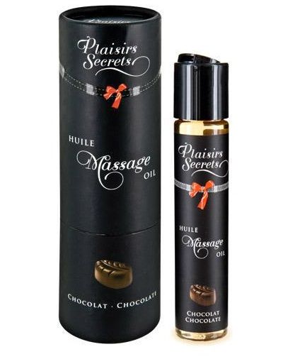 Массажное масло с ароматом шоколада Huile de Massage Gourmande Chocolat - 59 мл. - Plaisir Secret - купить с доставкой в Домодедово