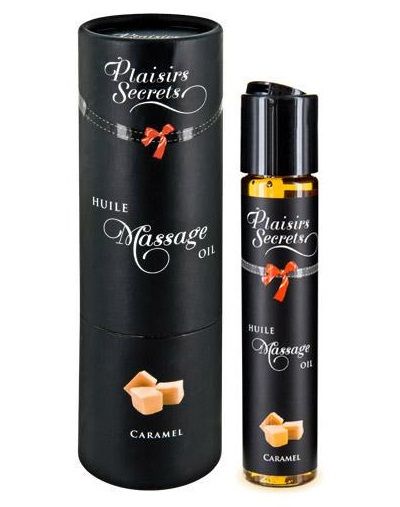Массажное масло с ароматом карамели Huile de Massage Gourmande Caramel - 59 мл. - Plaisir Secret - купить с доставкой в Домодедово