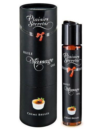 Массажное масло с ароматом крем брюле Huile de Massage Gourmande Creme Brulée - 59 мл. - Plaisir Secret - купить с доставкой в Домодедово