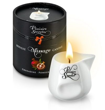 Массажная свеча с ароматом граната Bougie de Massage Gourmande Grenadine - 80 мл. - Plaisir Secret - купить с доставкой в Домодедово