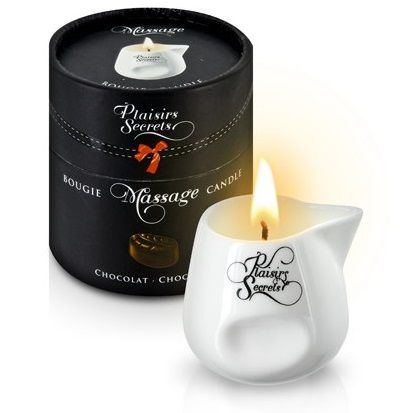 Массажная свеча с ароматом шоколада Bougie de Massage Gourmande Chocolat - 80 мл. - Plaisir Secret - купить с доставкой в Домодедово