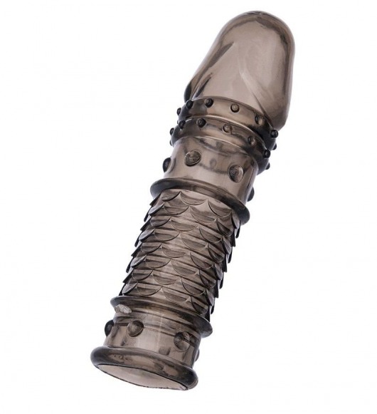 Дымчатая закрытая насадка ToyFa XLover с чешуйками и пупырышками - 13,5 см. - ToyFa - в Домодедово купить с доставкой