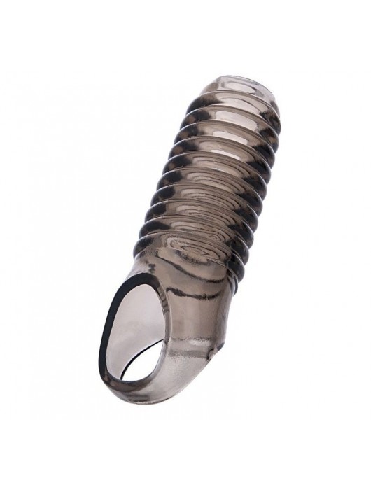 Дымчатая насадка с рёбрышками и подхватом мошонки ToyFa XLover - 12,5 см. - ToyFa - в Домодедово купить с доставкой