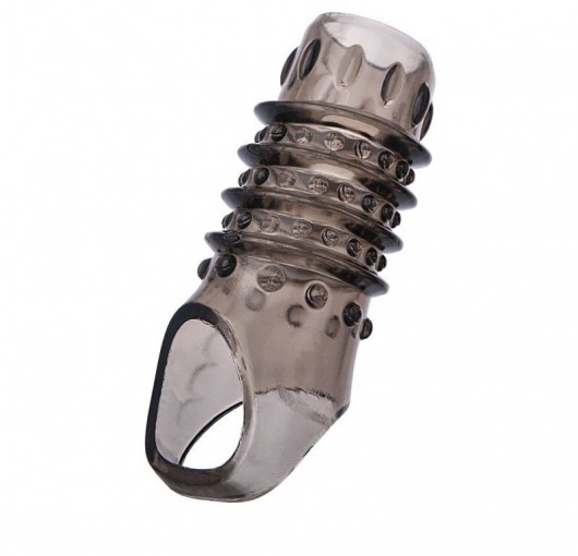 Открытая дымчатая насадка с точками и рёбрами ToyFa XLover - 11,5 см. - ToyFa - в Домодедово купить с доставкой