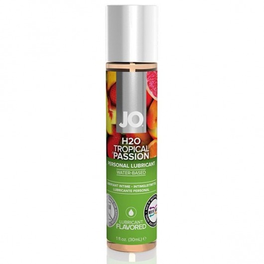 Смазка с ароматом тропических фруктов JO Flavored Tropical Passion - 30 мл. - System JO - купить с доставкой в Домодедово