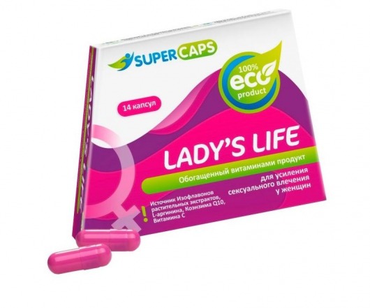 Возбуждающие капсулы Ladys Life - 14 капсул (0,35 гр.) - SuperCaps - купить с доставкой в Домодедово
