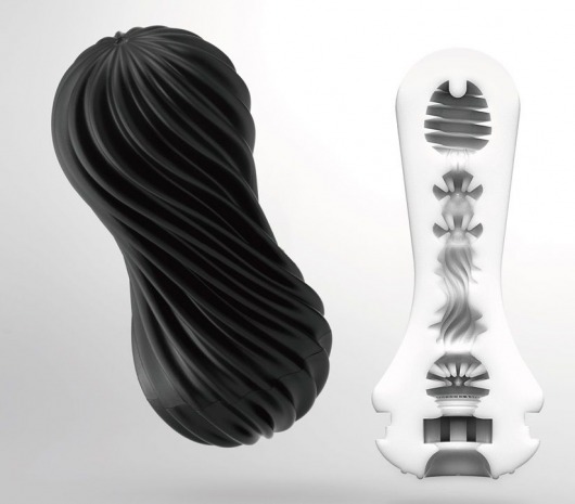 Мастурбатор FLEX Rocky Black с плотным рельефом - Tenga - в Домодедово купить с доставкой