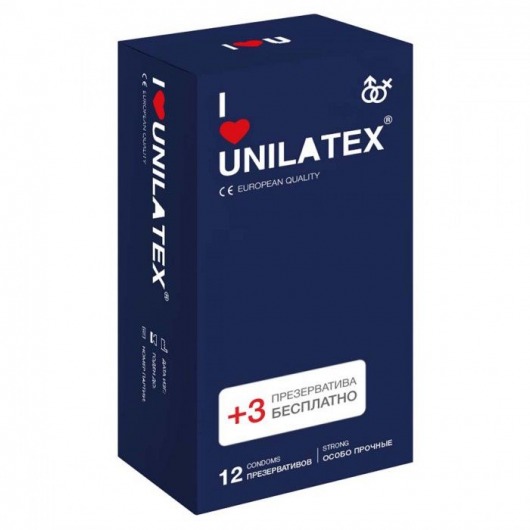 Ультрапрочные презервативы Unilatex Extra Strong - 12 шт. + 3 шт. в подарок - Unilatex - купить с доставкой в Домодедово