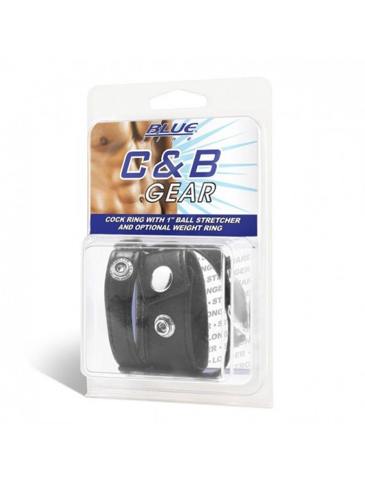 Утяжка для мошонки и пениса Cock Ring With 1  Ball Stretcher And Optional Weight Ring - BlueLine - купить с доставкой в Домодедово