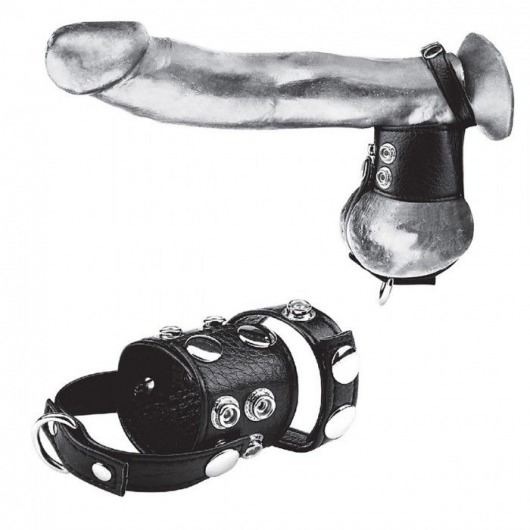 Утяжка на пенис и мошонку Cock Ring With 1.5  Ball Stretcher And Optional Weight Ring - BlueLine - купить с доставкой в Домодедово