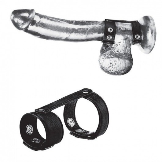 Утяжка на пенис с клёпками Duo Snap Cock And Ball Ring - BlueLine - купить с доставкой в Домодедово