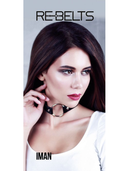 Чёрный чокер-кляп Iman Black - Rebelts - купить с доставкой в Домодедово