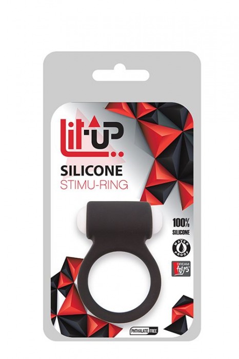 Чёрное эрекционное виброкольцо LIT-UP SILICONE STIMU RING 3 BLACK - Dream Toys - в Домодедово купить с доставкой