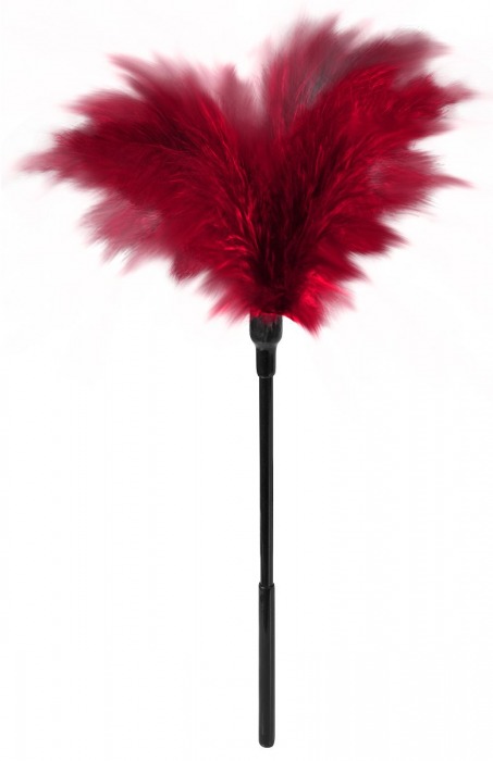 Пластиковая метелочка с красными пёрышками Small Feather Tickler - 32 см. - Blush Novelties - купить с доставкой в Домодедово