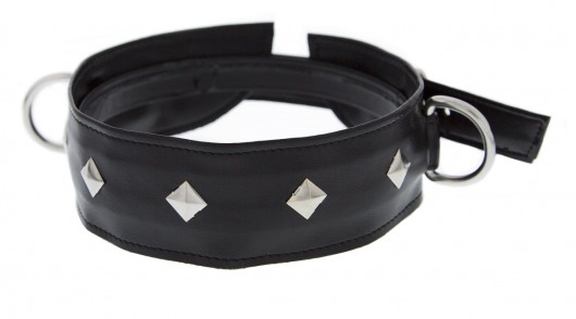 Полиуретановый ошейник с пуклями и D-кольцами Collar with Studs - Blush Novelties - купить с доставкой в Домодедово
