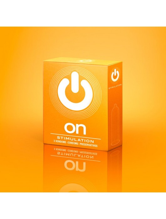 Презервативы ON) Stimulation с точками - 3 шт. - ON) - купить с доставкой в Домодедово