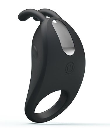 Чёрное эрекционное кольцо с вибрацией Rabbit Vibrator - Baile - в Домодедово купить с доставкой