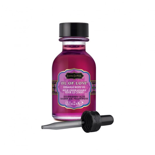 Масло для ласк с ароматом малины Oil of Love Raspberry Kiss - 22 мл. - Kama Sutra - купить с доставкой в Домодедово