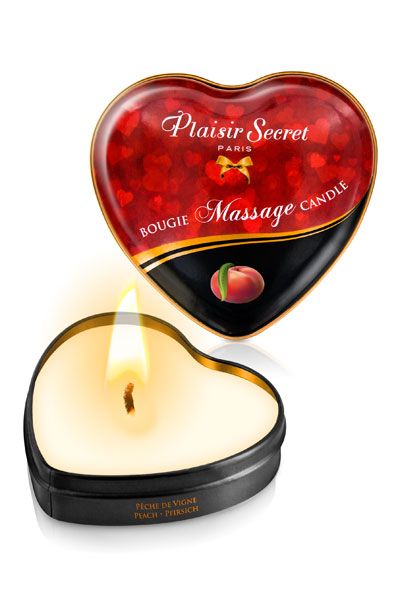 Массажная свеча с ароматом персика Bougie Massage Candle - 35 мл. - Plaisir Secret - купить с доставкой в Домодедово