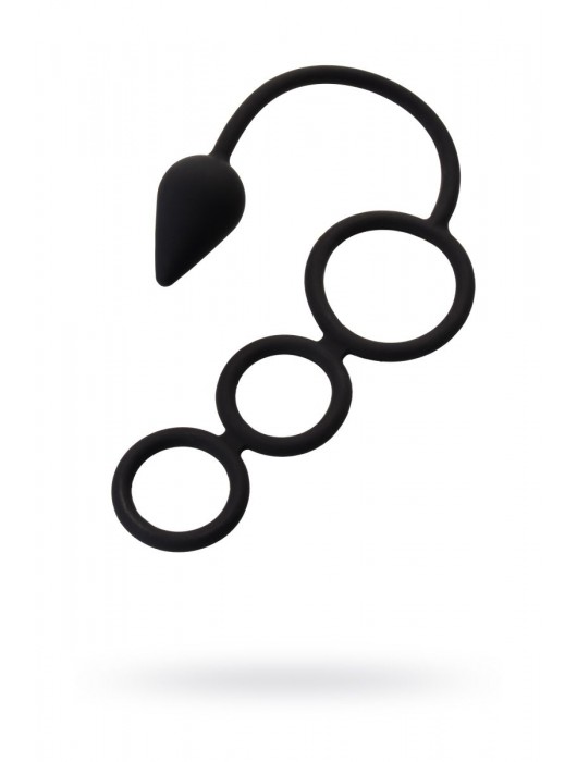 Тройное эрекционное кольцо с анальным хвостом Drop S-size - Erotist Adult Toys - в Домодедово купить с доставкой