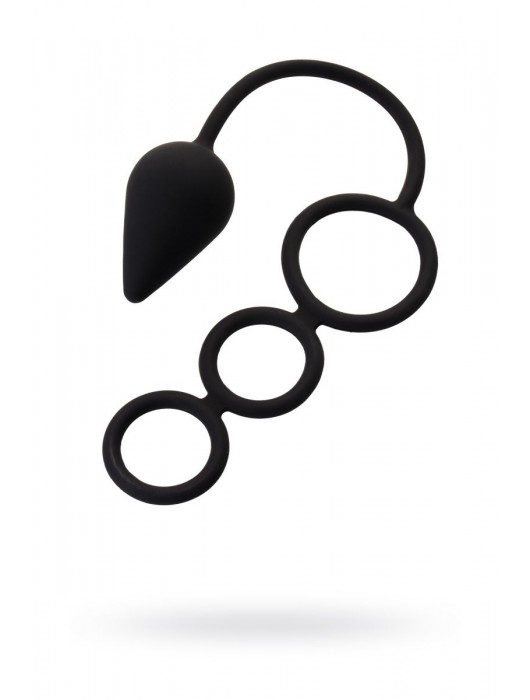 Тройное эрекционное кольцо с анальным хвостом Drop M-size - Erotist Adult Toys - в Домодедово купить с доставкой