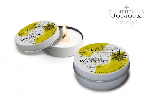 Массажная свеча Petits Joujoux Waikiki Beach с ароматом кокоса и ананаса - 33 гр. - MyStim - купить с доставкой в Домодедово