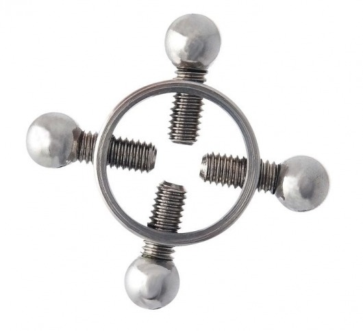 Серебристые зажимы для сосков на винтах - ToyFa - купить с доставкой в Домодедово