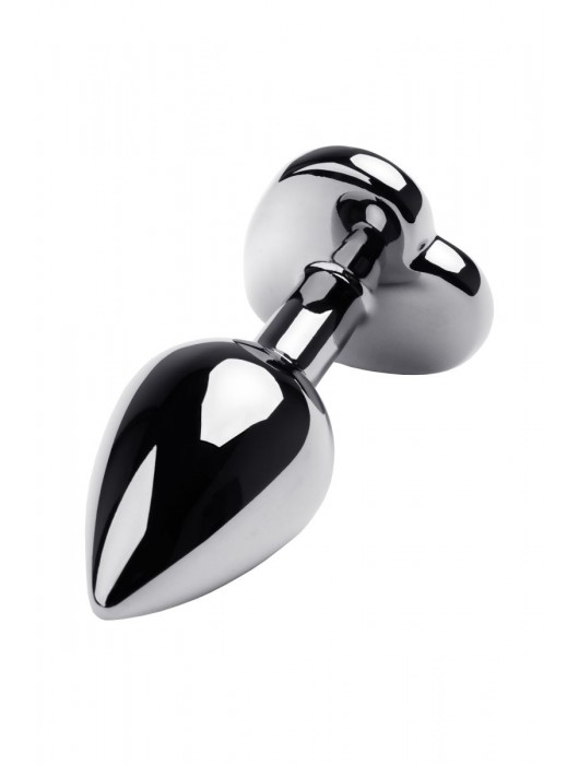 Серебристая анальная пробка с прозрачным кристаллом-сердцем - 8 см. - ToyFa - купить с доставкой в Домодедово
