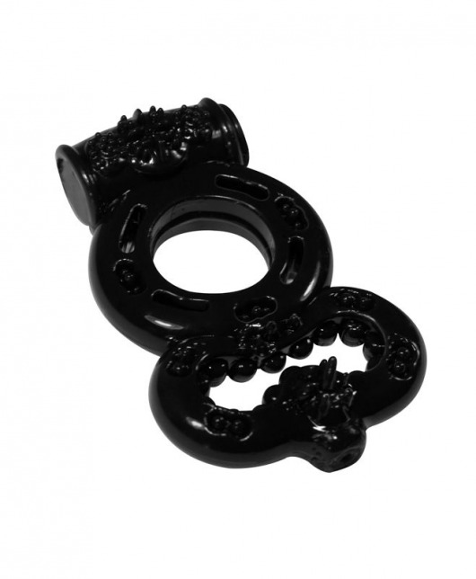 Чёрное эрекционное кольцо Rings Treadle с подхватом - Lola Games - в Домодедово купить с доставкой