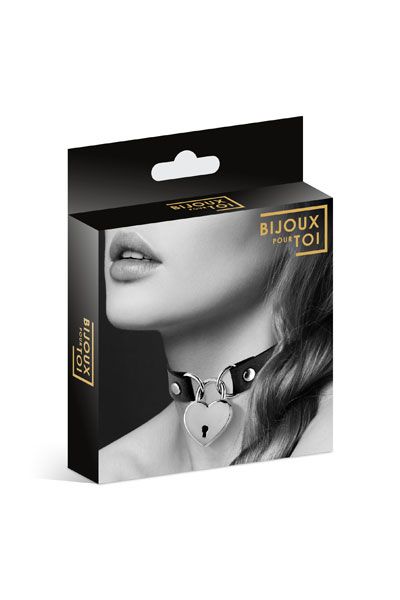 Черный чокер с замком в форме сердца - Bijoux Pour Toi - купить с доставкой в Домодедово