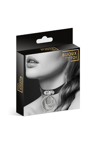Черный чокер с двумя кольцами - Bijoux Pour Toi - купить с доставкой в Домодедово