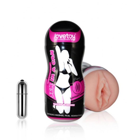 Мастурбатор-вагина Sex In A Can Vibra Vagina Tunnel - Lovetoy - в Домодедово купить с доставкой