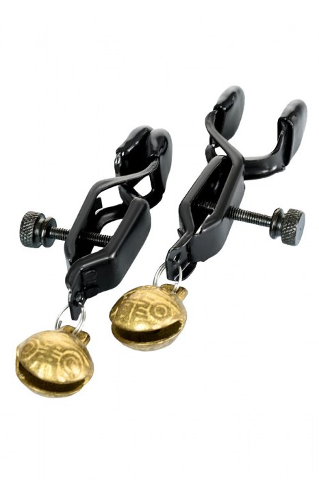 Черно-золотистые зажимы для сосков TOYFA Theatre - ToyFa - купить с доставкой в Домодедово