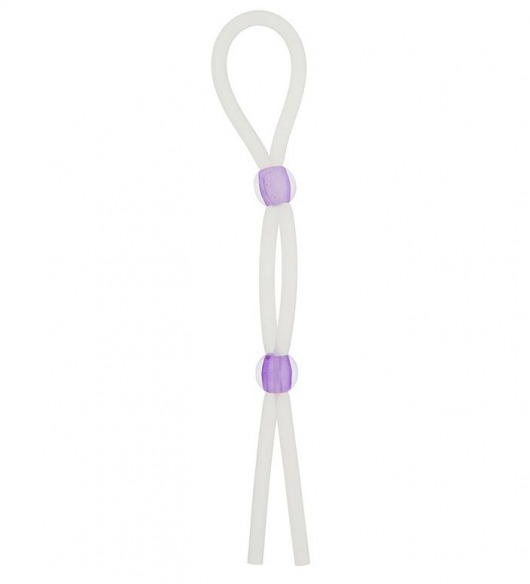 Прозрачное эрекционное кольцо-лассо SILICONE LASSO COCK RING DUAL BEADS - NMC - в Домодедово купить с доставкой