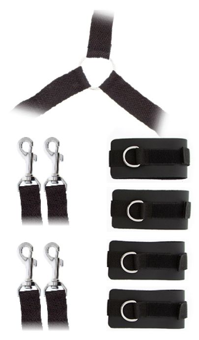 Комплект наручников и поножей LUXURIOUS BED RESTRAINT CUFF SET - Blush Novelties - купить с доставкой в Домодедово