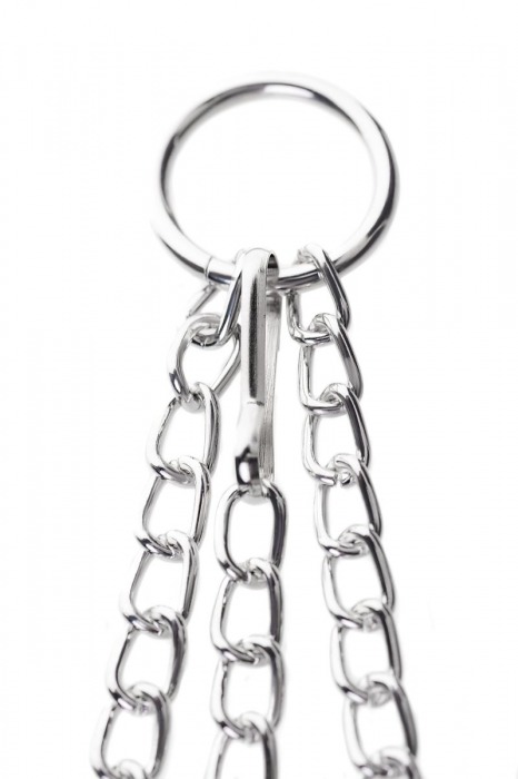 Серебристо-чёрные зажимы для сосков с кольцом для пениса TOYFA Metal - ToyFa - купить с доставкой в Домодедово