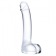 Прозрачный стеклянный фаллос с мошонкой Curved G-Spot - 18 см. - Glas купить с доставкой в интернет-магазине Orgasmix в Домодедово Прозрачный стеклянный фаллос с мошонкой Curved G-Spot - 18 см. - Glas