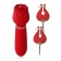 Красный вибромассажёр с зажимами для сосков - 16 см. - A-LOVING купить в Домодедово с доставкой в Orgasmix.ru Красный вибромассажёр с зажимами для сосков - 16 см. - A-LOVING