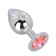 Большой стальной плаг с розовым кристаллом Pink Bubble Gum - 9,5 см. - Erotic Fantasy - купить с доставкой в Домодедово